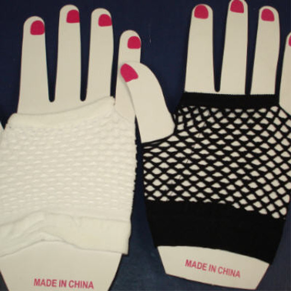 Fish Net Club Gloves  Black & White .60 Each Pair