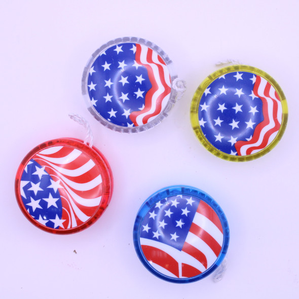 Light Up USA Flag YoYo 1-dz display bx  .62 ea