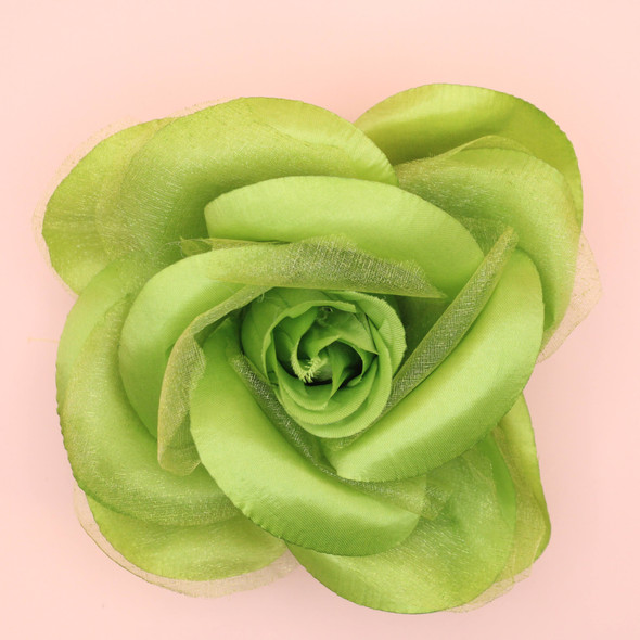 6" All Light Green Flower 3 in 1 Bow .62 ea