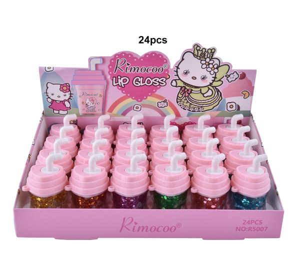 Soft Drink w/ Straw Glittery Lip Gloss  24  per display bx .75 ea 