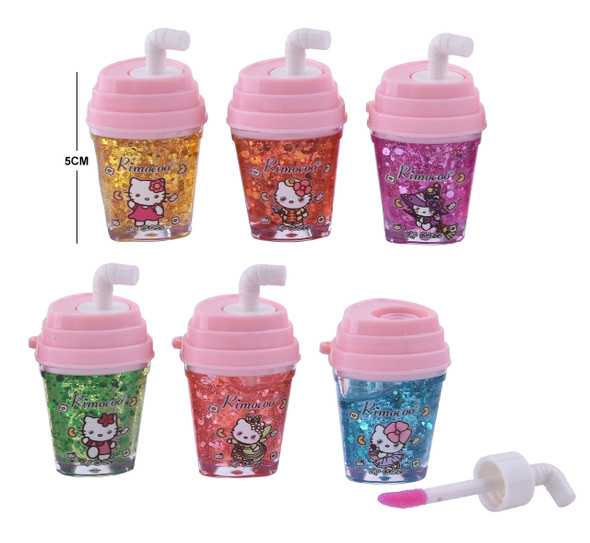Soft Drink w/ Straw Glittery Lip Gloss  24  per display bx .75 ea 