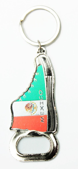 Mexico Flag Sneaker Bottle Opener Keychain .64 Each