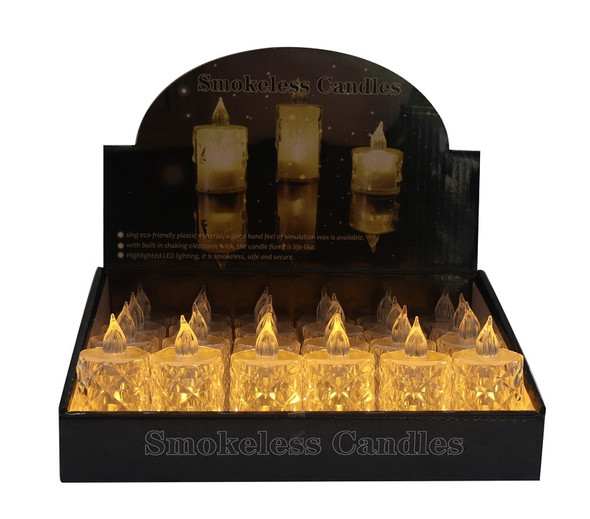 2.5" Best Quality LED Tealight Candles  24 per display bx (1761) .66 ea