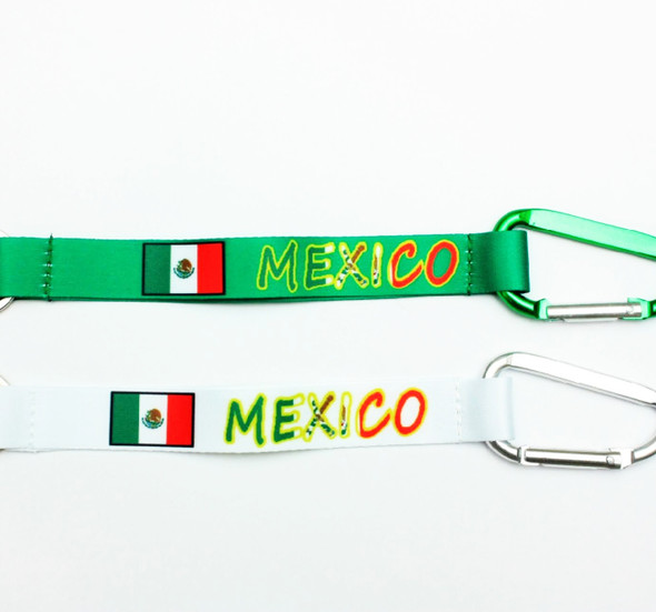 9" Mexico Flag Strap Mountain Climber Keychain .64 ea