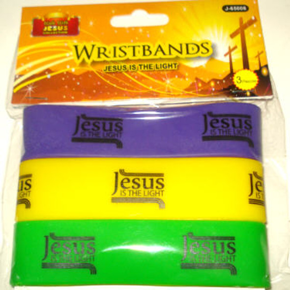 Wide Silicone Bracelet Jesus is the Light 72 pcs per pk .16 each Wide Silicone Bracelet Jesus is the Light 72 pcs per pk .16 each