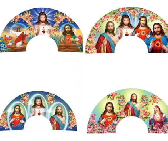 9" Sacred Heart of Jesus Decorative Hand Fans .68 each