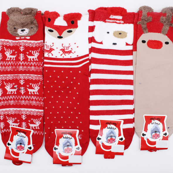 Soft & Stretchy Christmas Theme Crew Socks Mx Style (1369) .75 per pair