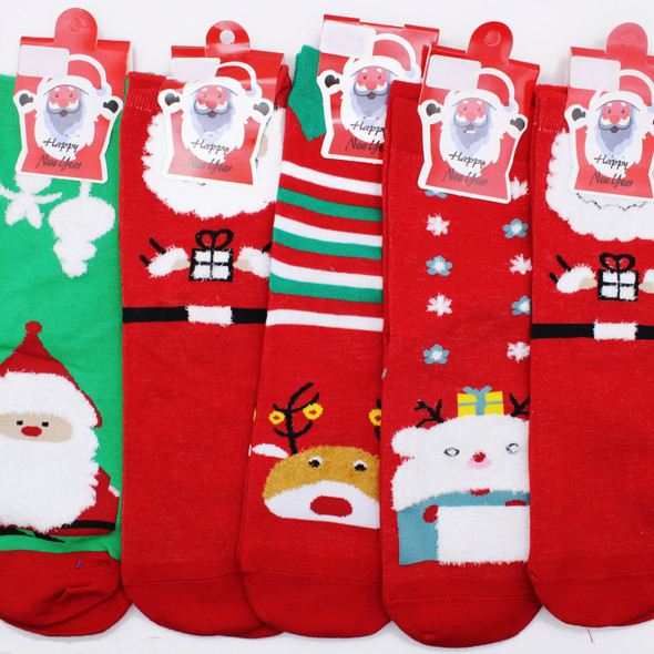 Soft & Stretchy Christmas Theme Crew Socks Mx Style (1366) .75 per pair