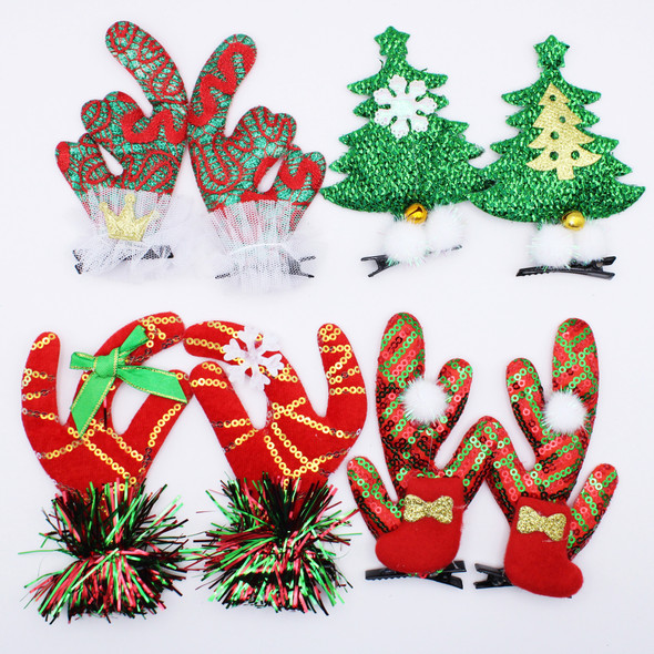 Festive Christmas Holiday Hair Clips .68 each