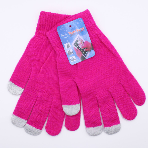 Adult Size Touch Knit Gloves Asst Colors .75 each pair