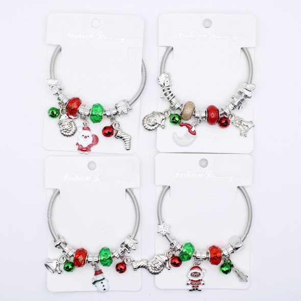 Spring Style Christmas Charm Bracelets w/ Jingle Bells (1169) .68 each