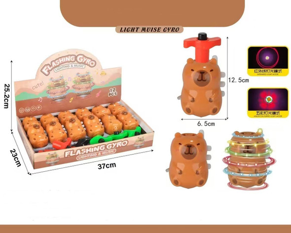 Flashing Capybara Spinner Toy 12 pcs per display box $1.62 each