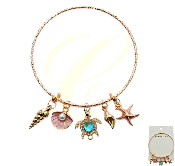 Sea Charm Bangle Gold & Silver Bracelet .68 each