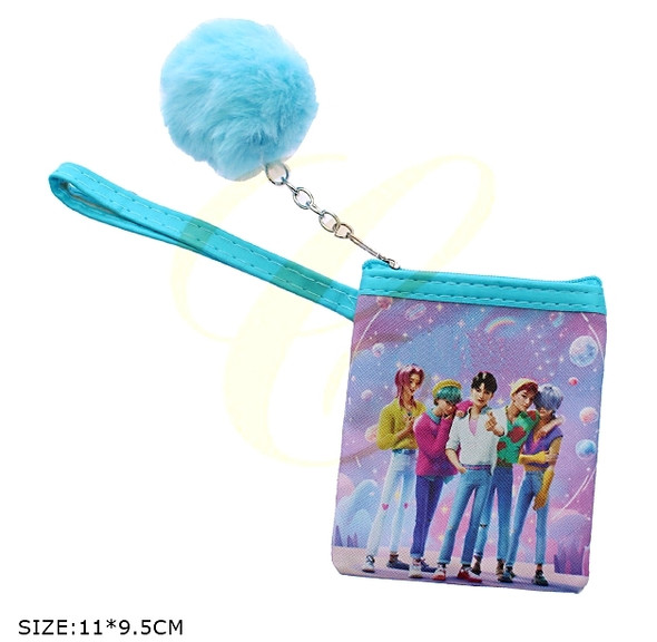4.3" Novelty Wristlet Pouch with Pom-Pom Keychain (0693) .68 each