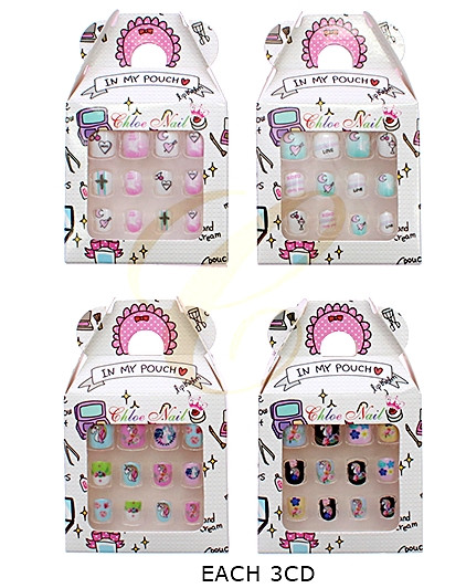 Kids Unicorn Mixed Design 12 Pack Pre Glued Nails .68 each set