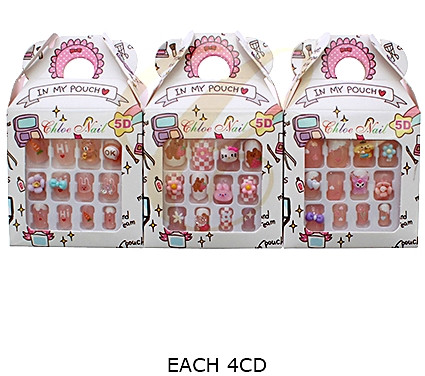 Kids Mixed Design 12 Pack Pre Glued Nails (0264) .68 each set
