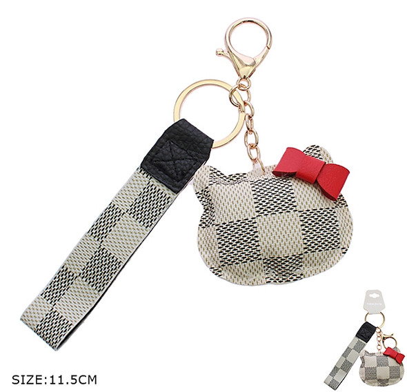 3.5" Novelty 3 in 1 Strap Checkered Pattern Keychain .68 each