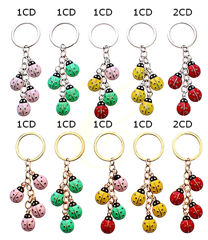 Colorful Four Ladybug Charm Keychain .68 each