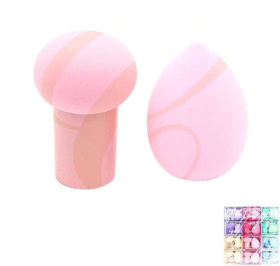 Soft Makeup Sponge Set – Teardrop & Mushroom Puff Applicators .68 each set