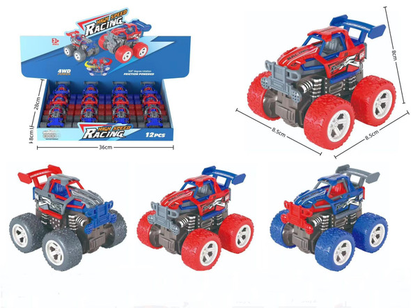 3.3" High Speed Racing 4WD Friction Monster Truck 360° Rotation 12 pcs per display box $1.25 each