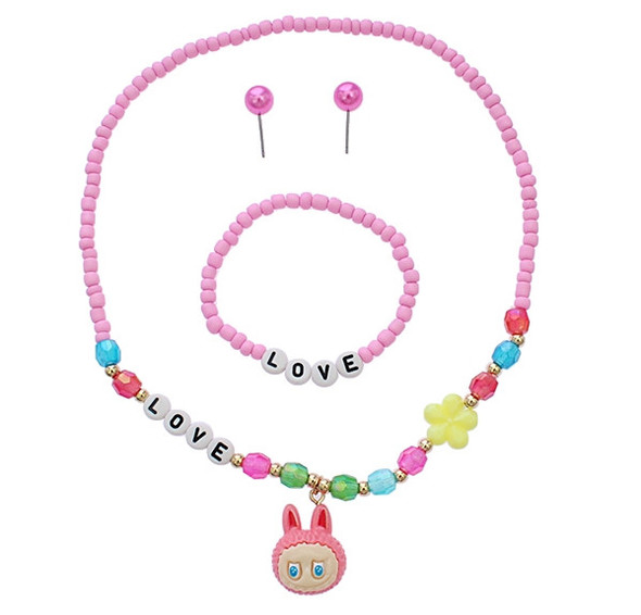 Cute Monster Jewelry Set with Pearls and LOVE Accents .68 each set