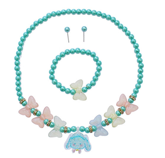 Novelty Jewelry Set with Pearls and Butterfly Accents  .68 each set