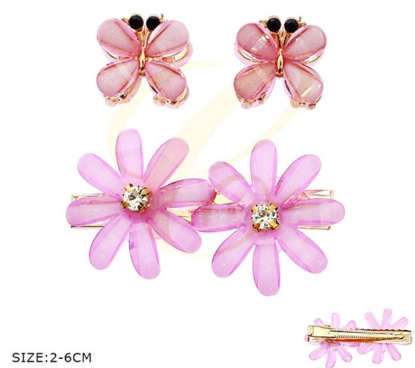 Butterfly & Flower Hair Clip Set .68 each set