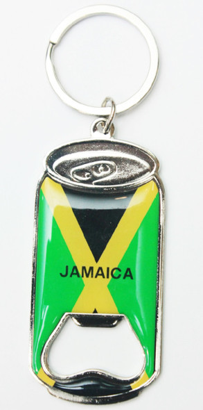 2.5" Metal Beer Can Look Jamaica Flag Novelty Keychains .68 each
