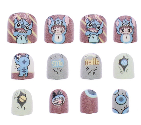 Kids Novelty Theme Design 12 Pack Pre Glued Nails .68 each set