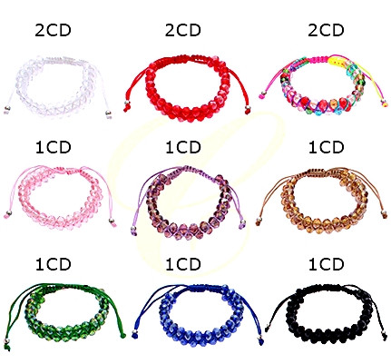 Double Line Crystal Adjustable Bracelet .68 each