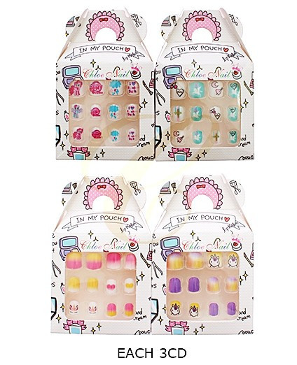 Kids Pony Theme Design 12 Pack Pre Glued Nails  .68 each set