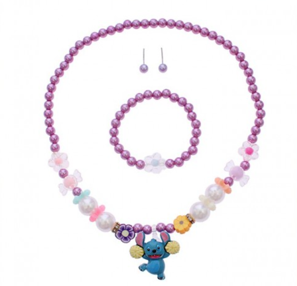 Novelty Jewelry Set with Pearls and Flower Accents  .68 each set