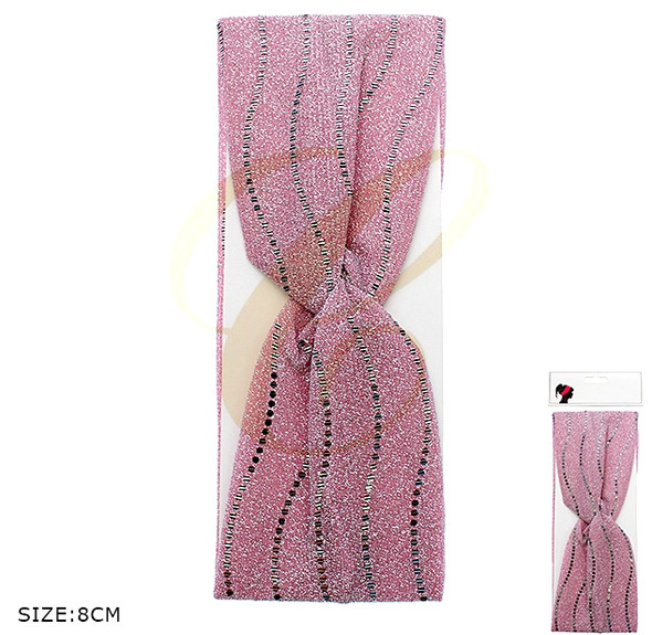 3.2" Twist Knot Glitter Fabric Headband .68 each