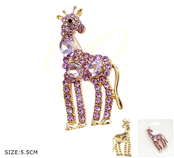 2.1" Rhinestone Giraffe Brooch Pin .68 each