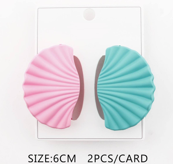 2.4" 2 Pc Set Asst Color Seashell Hair Claw Clips .68 each set