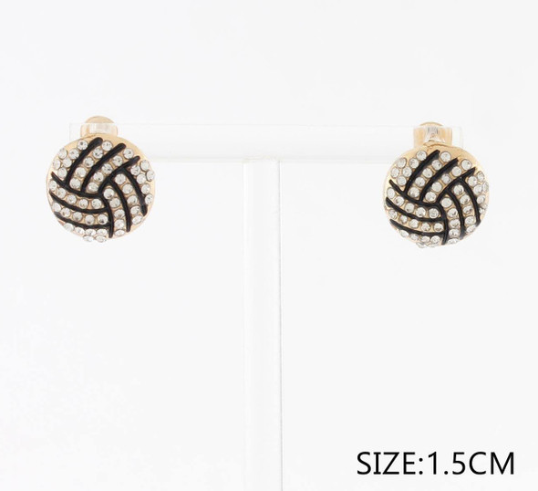 Rhinestone Volleyball Stud & Drop Earrings .68 each pair
