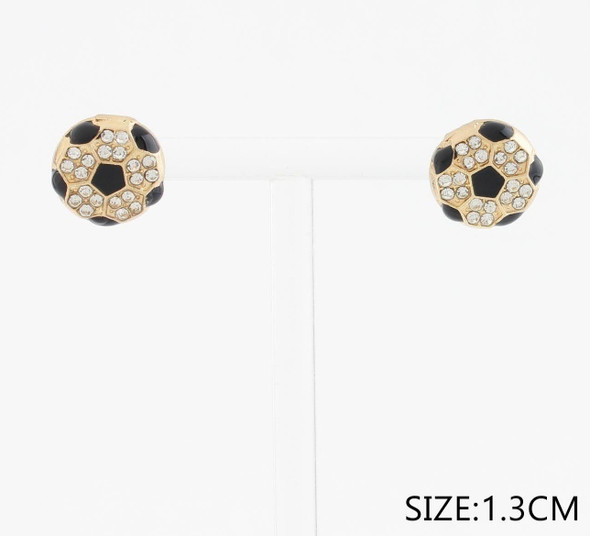 Rhinestone Soccer Ball Stud & Drop Earrings .68 each pair