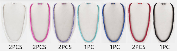 30" Asst Color Pearl Necklace & Earring Jewelry Set .68 each set