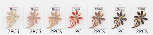Crystal Flower Blossom Brooch .68 each