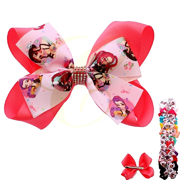 6.1" Novelty Print Gator Clip Hair Bow (1259) .68 each