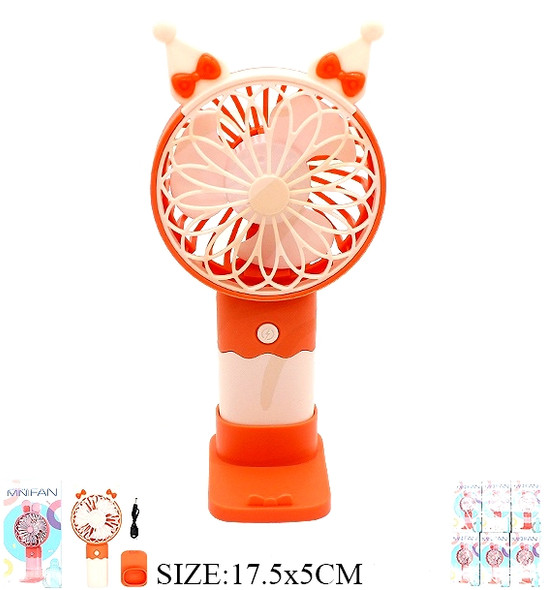 6.9" Handheld Rechargeable USB Fan Asst Colors $2.66 each