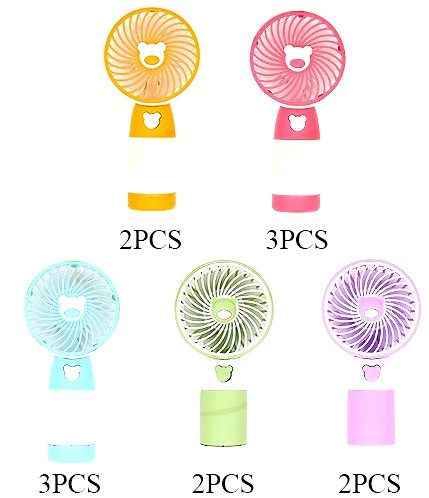 5.5" Handheld Rechargeable USB Fan Asst Colors $2.66 each