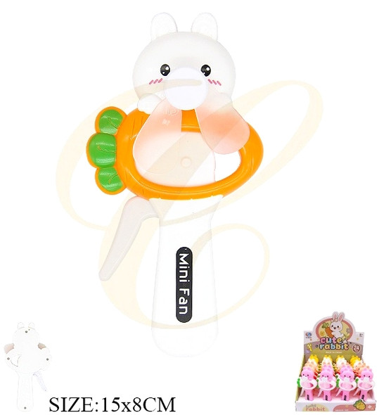 5.9" Bunny Hand-Powered Mini Fan 24 pcs per display box .75 each