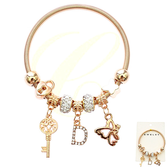 Spring Style Gold Initials Charm Bracelet .68 each