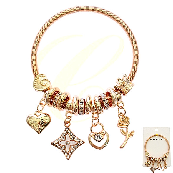 Spring Style Gold & Silver Hi Fashion Charm Bracelet .68 each