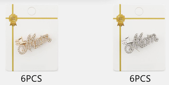 1.5" Rhinestone #1 MOM Brooch Pin .68 each