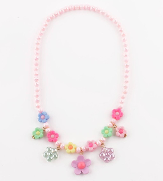Kids Pastel Flower Charm Beaded Necklace .68 each