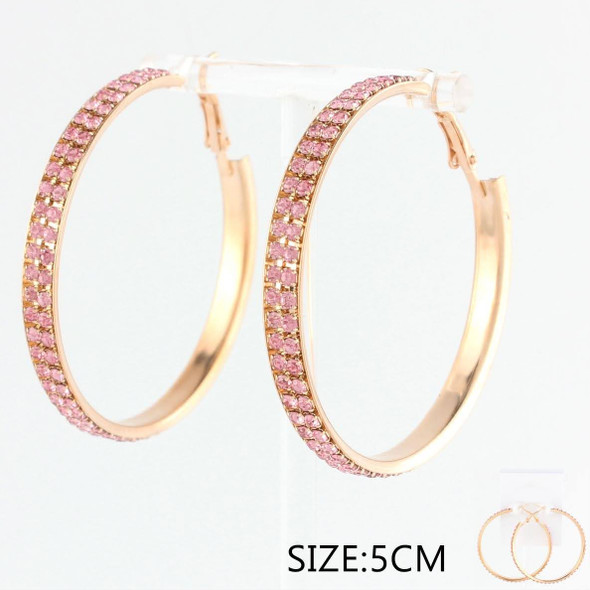 2" Gold & Silver Asst Color Rhinestone Hoop Earrings .68 each pair