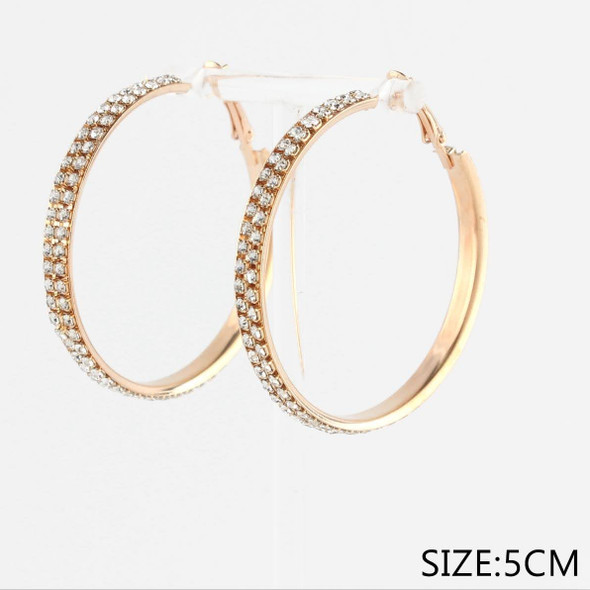 2" Gold & Silver Clear Rhinestone Hoop Earrings .68 each pair