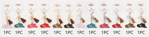 3.5" Cowgirl Hat Tassel Keychain .68 each